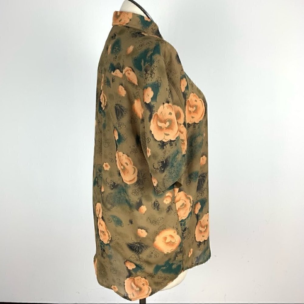 Magic womens top size L Multicolored floral button down vintage 60s 70s - Picture 3 of 10